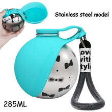 2-in-1 Portable Dog Water Bottle for Small Dogs - Leak-Proof & Compact Dog Travel Water Bottle -Stainless Steel Bottle & Silicon