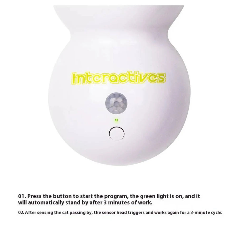 Intelligent Interactive Cat Stick Pro with Prey Tail Replaceable Automatic Swing Caterpillar Motion Activated Teasing Cat Toy