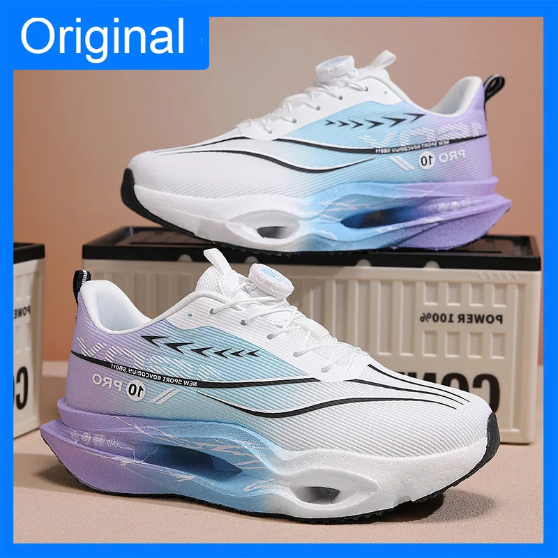 Unisex Sports Shoes Soft Rebound Thick Sole Lightweight Professional Running Fashionable Mesh Breathable Training Shoes for Men