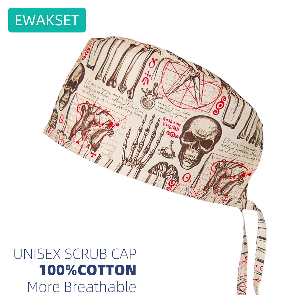 New printed scrub cap for Anesthesiologist cotton Anaesthesia medical nursing hats woman man surgical caps operating room hat