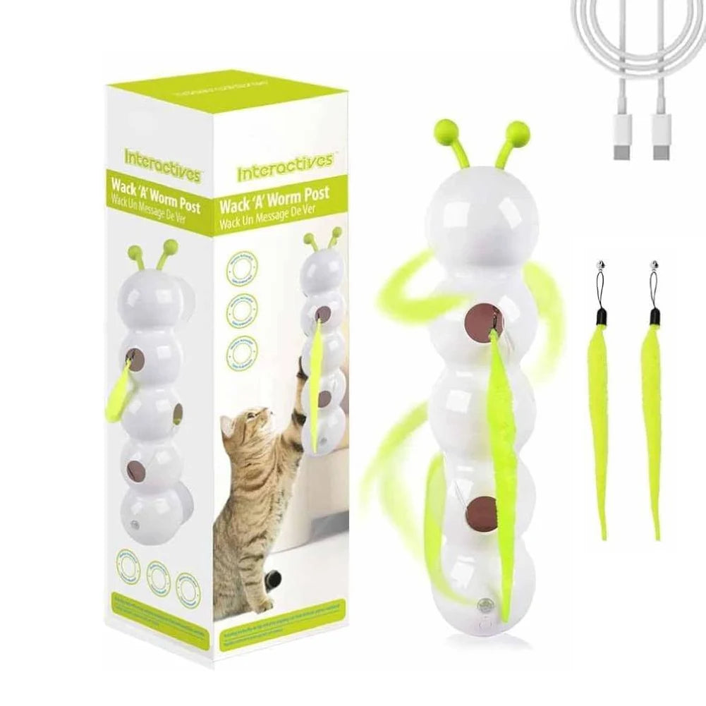 Intelligent Interactive Cat Stick Pro with Prey Tail Replaceable Automatic Swing Caterpillar Motion Activated Teasing Cat Toy