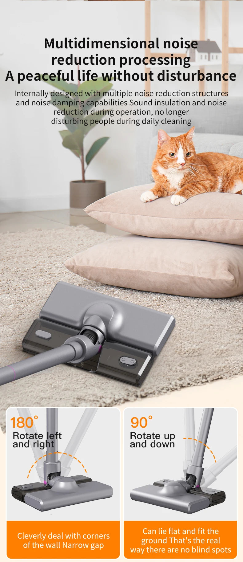 Cordless Vacuum Cleaner 15000Pa Strong Suction Stick Handheld 2 in 1 Lightweight for Carpet Hardwood Floor Pet Hair Car Cleaning