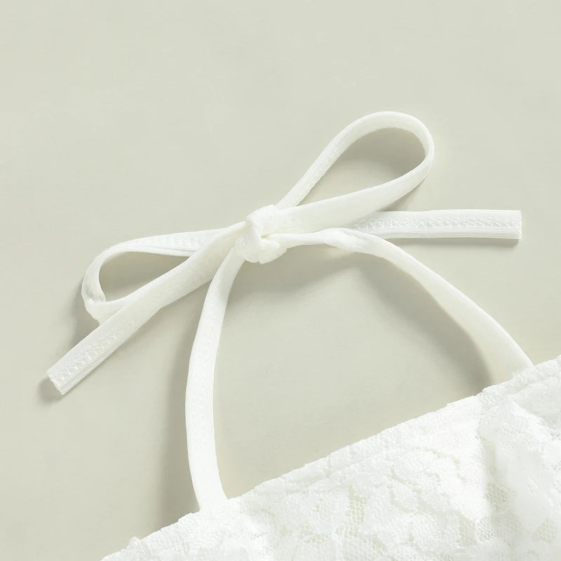 Toddler Baby Girls Swimwear Swimsuit Children Lace Bandage Bikini 2024 Summer Brand Baby Girl Biquini Swimming Suit
