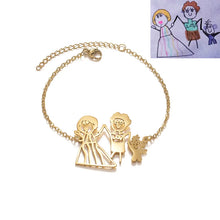 Treebud Custom Personalized Children's Drawing Necklace Stainless Steel for Women Men Special Logol Artwork Pendant Jewelry Gift