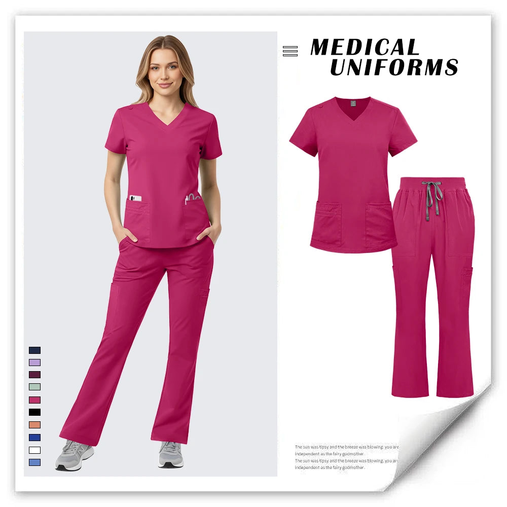 New Hospital Doctor Scrubs Set Nurse Accessories Beauty Spa Pet Workwear Women Medical Surgical Uniform Dental Clinic Clothes