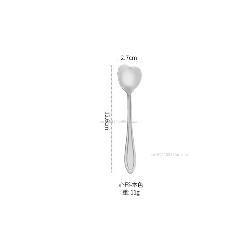 1pcs Stainless Steel Cherry Rose Flower Gold Scoop Coffee Spoon Gifts Kitchen Dessert Tea Accessories Tableware Decoration
