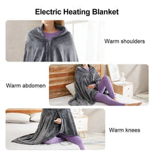 Coral Velvet Heating Blanket 8 Heated Areas 3 Heated Level USB Heating Shawl Wearable Design Fast Heating Electric Blanket