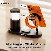 5-in-1 Multi-functional Wireless Charger Magnetic Qi2 25W Fast Charging Station With Night Light for iPhone 17 16  Watch Airpods
