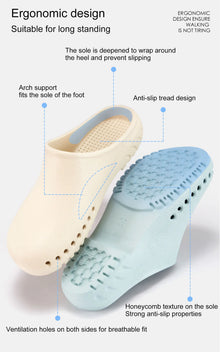ANNO Soft Nurses Medical Shoes Anti-slip Protective Clogs Operating Room Lab Slippers Chef Work Flat Clog Hospital Foot Wear