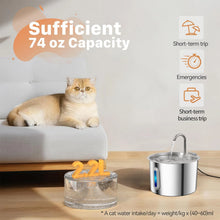 Stainless Steel Cat Water Fountain with 4 Filters, 2.2L/74oz Pet Automatic Water Fountain, Ultra Quiet Water Pump, Easy to Remov