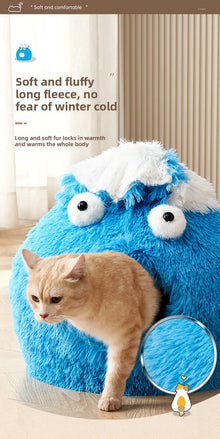 Cozy Enclosed Cat Bed for Winter Warmth Security Indoor Pet House for Cats and Small Dogs with Soft Padding 4 Seasons Use