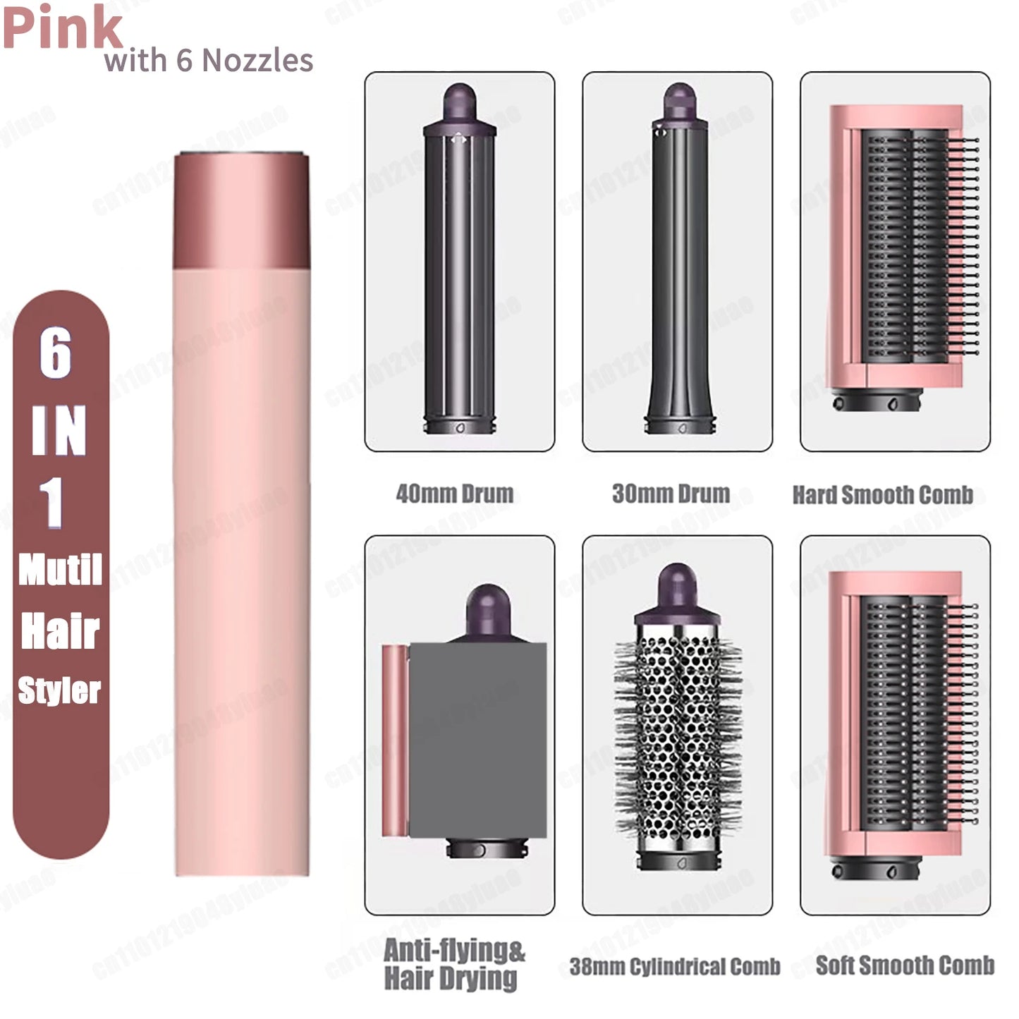 New Multil Hair Styler Auto Curling Dryer Wrap Hot/Cold Air Dryer 1300W Hair Straightener Curling Barrel Brush Salon Hair Dryer