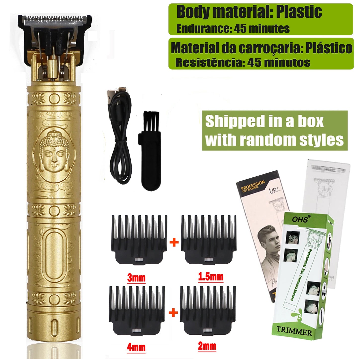 T9 Hair Clipper 0mm Barber Shaver Beard Trimmer Electric