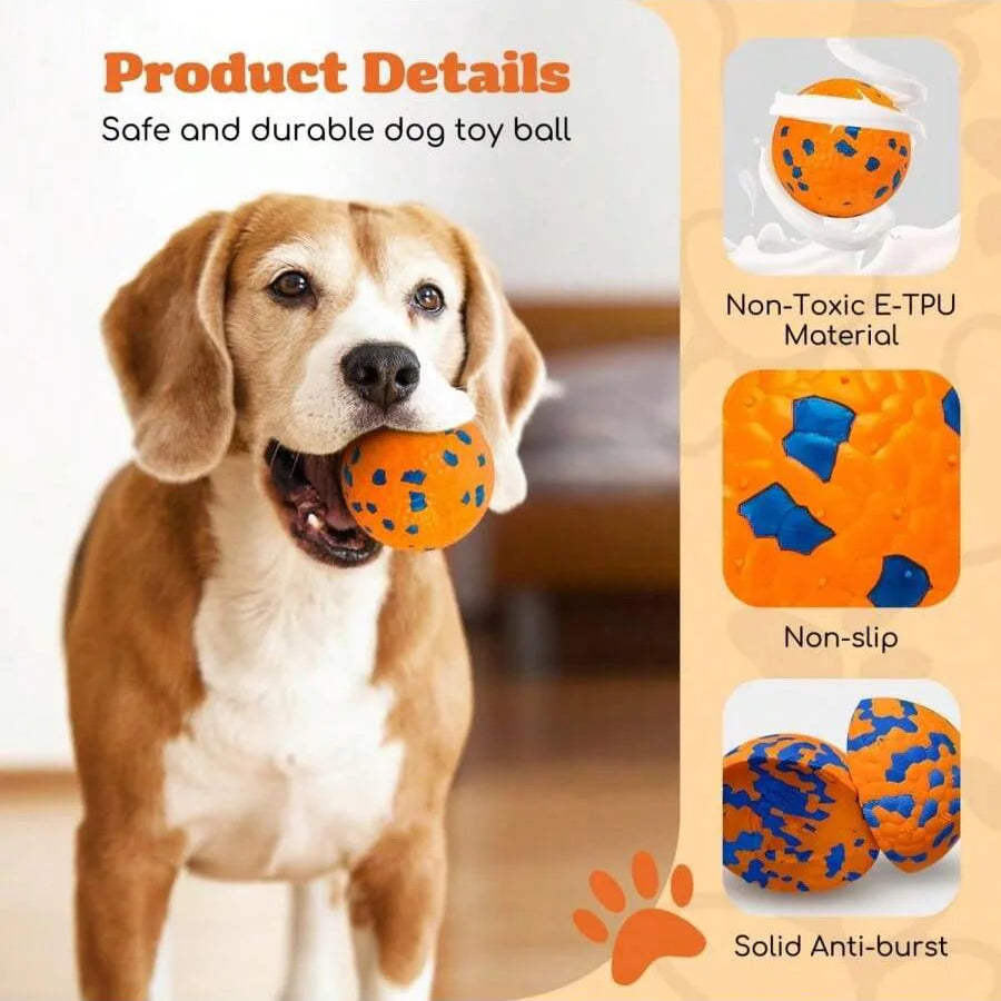 Bite Resistant Solid Dog Ball Toys for Small Dogs High Elasticity E-TPU Pet Chew Ball Toy Non Squeak Interactive Puppy Toy