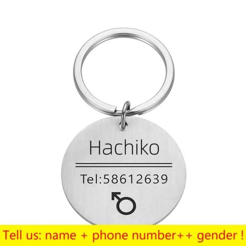 Personalized Engraved Pet ID Name Cat Dog Pet ID Anti-lost Tag Pendant for Cat Puppy Dog Collar Tag Keyring Bone Pet Accessories