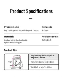 Truelove Adjustable Dog Poop Bag Dispenser Solid Training Waist Puppy Toy Accessory Storage Holder Versatile Travel Tool TLT2052