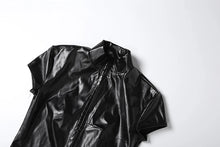 Haut court Weird Puss pour femme, col montant, simple boutonnage, sexy, sauvage, élégant, uni, style gothique punk, moulant, streetwear de nuit