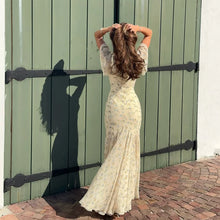 Robe longue fleurie pour femme, col en V, manches à volants, bordure en dentelle, taille haute, en mousseline, style décontracté, idéale pour l'été, les vacances ou le quotidien