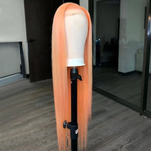 Light Orange Synthetic Lace Front Wig Glueless Daily Wear