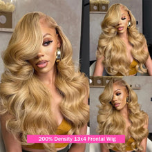 13X6 Hd Lace Frontal Colored Wig Honey Blonde Body Wave Lace Frontal Wig #27 Colored 13X4 Transparen Preplucked Brazilian Wig