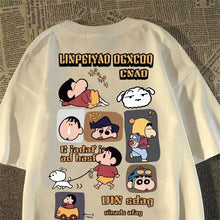 T-shirt en coton à imprimé anime japonais Crayo.n Littl.e, style mignon, t-shirt à manches courtes pour femmes, hauts de haute qualité pleins de personnalité