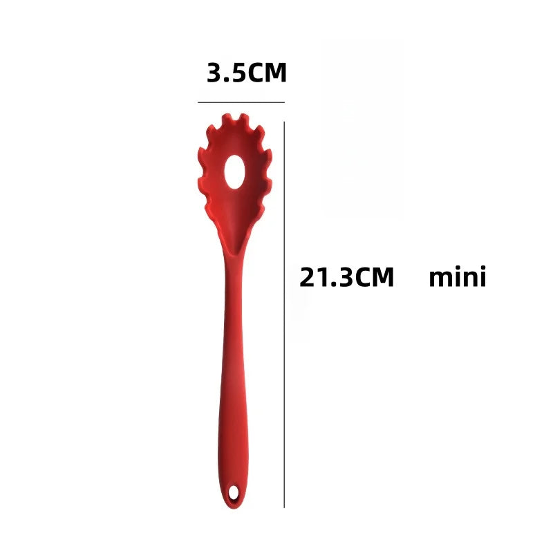 Passoire à pâtes en silicone avec long manche, cuillère à spaghetti, écumoire à nouilles, louche perforée en nylon, ustensile de cuisine
