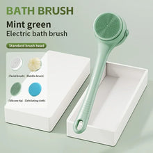 Hot Selling USB Electric Long Handle Silicone Bath Brush Electric Rotating Body Shower Cleaner Brush for Body with 4 Brush Heads