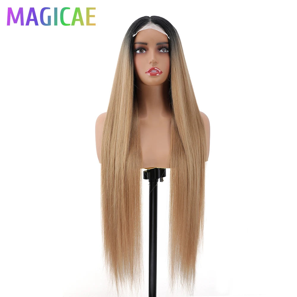 Magicae 36 Inch 4x4 Lace Front Wig Chestnut Brown Ombre