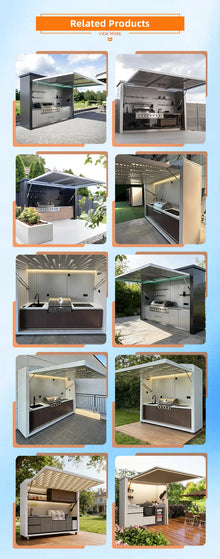 Smart Premium Waterproof Outdoor Mobile Kitchen with Storage for Bbq Camping and Outdoor Events Custom