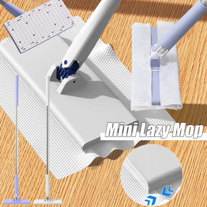 Mini balai de nettoyage mains libres pour sol/vitre, balai rotatif à 360°, usage humide et sec, outil de nettoyage domestique pour cuisine