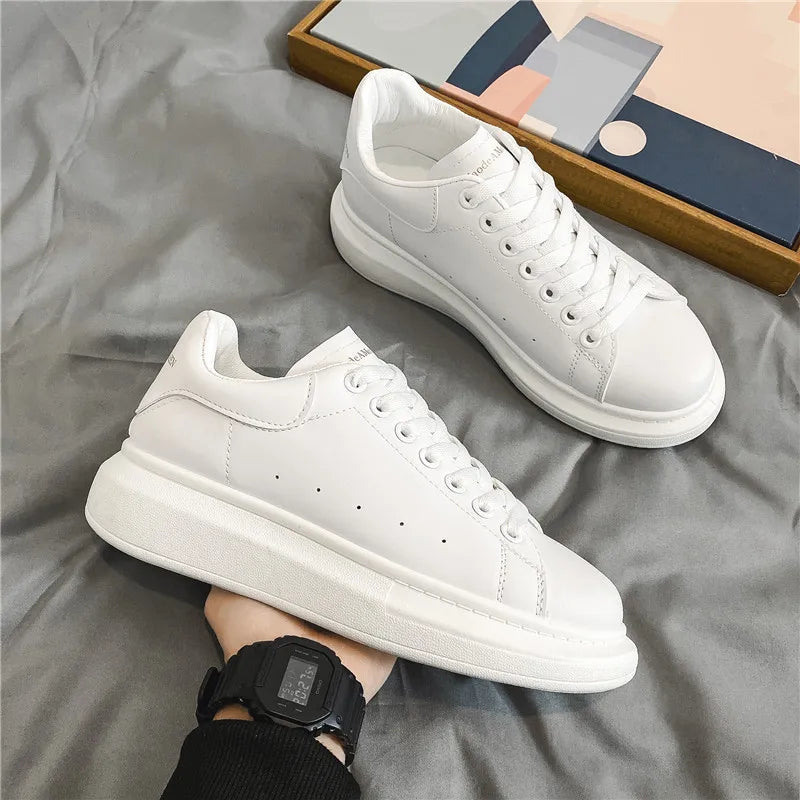 White Vulcanized Sneakers Men's Flats Comfortable Shoes Lace up Zapatillas Hombre Women Casual Sneakers Plus Size 35-45