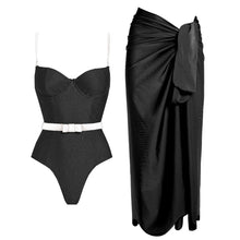 Printed One Piece Swimsuit With Skirt Strappy Bandeau Women
