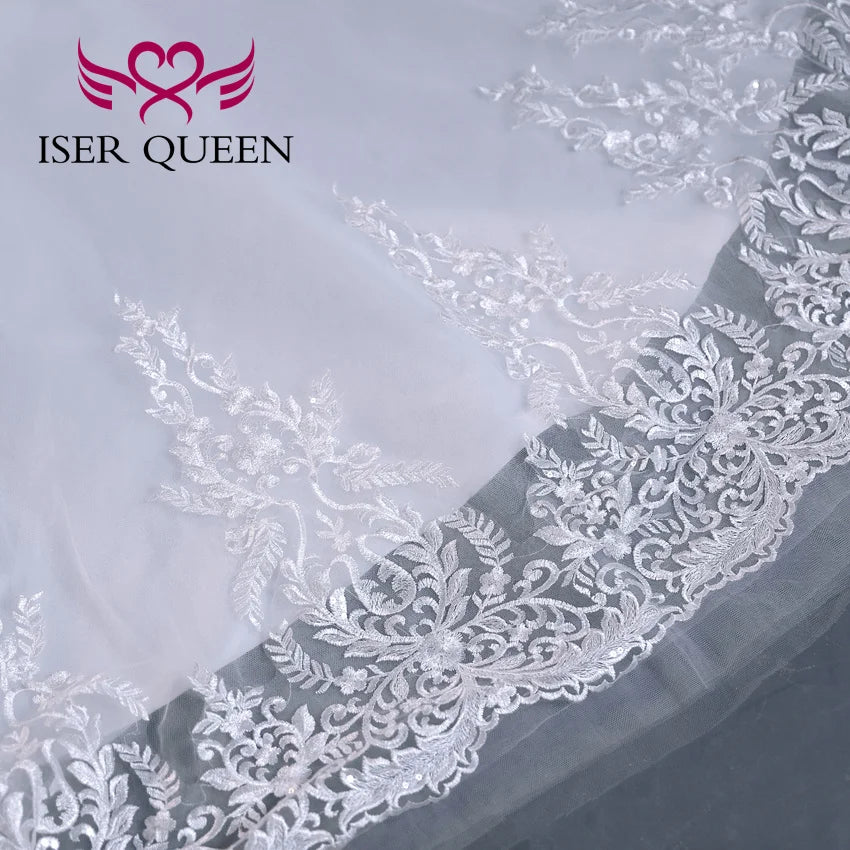 Customized Beaded Pretty Lace Appliques Wedding Dress A line  Long Sleeves V neck Plus Size Wedding Dresses For Women WX0303