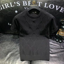2024 Summer New Versatile Knitted T-shirt Korean Clothing Fashion Solid Color Short Sleeve Trend Business Bottoming Tops A96