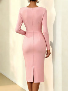 Banquet Dress for Women Elegant Sweet 3D Flower Ruched Bodycon Midi Robe Female Party Prom Vestidos Evening Gown Lady