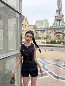 2026 Spring/Summer New Dark Blue High-Waist Denim Shorts USA Y2K Women's Fashion Street Dance Gothic Casual Slim Shorts