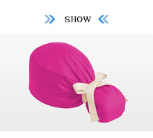 Ponytail Working Caps with Satin Lining for Women TOOTH Pet Doctor Nurse Scrubs Hat Stretch Long Hairs Nursing Caps C-TL-02