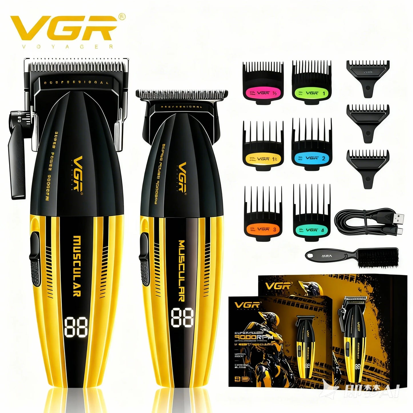 VGR Hair Clippers 9000 RPM Professional Trimmer for Men