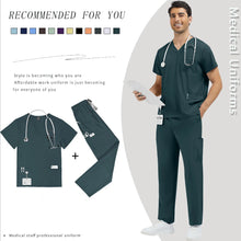 New Multi-pocket Clinical Surgical Uniforms Pockets Medical Nursing Scrubs Set Unisex Beauty Spa Workwear Dental Nurses Clothing