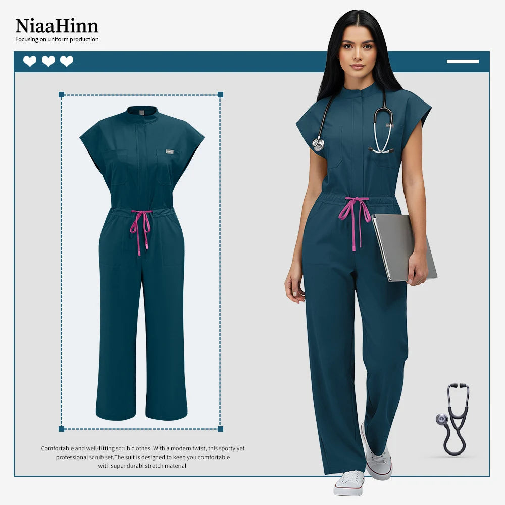 High Quality One-Piece Jumpsuits Surgery Gowns Nurses Accessories Pet Grooming Spa Work Uniforms Dental Hospital Doctor Clothing
