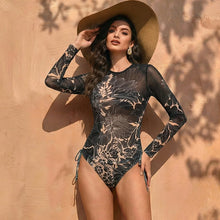 Women's Two Piece Swimwear Long Sleeve Mesh Swimsuit UPF 50+ 2026 New Smart Swimsuit SPF High Elasticity Padded Beachwear