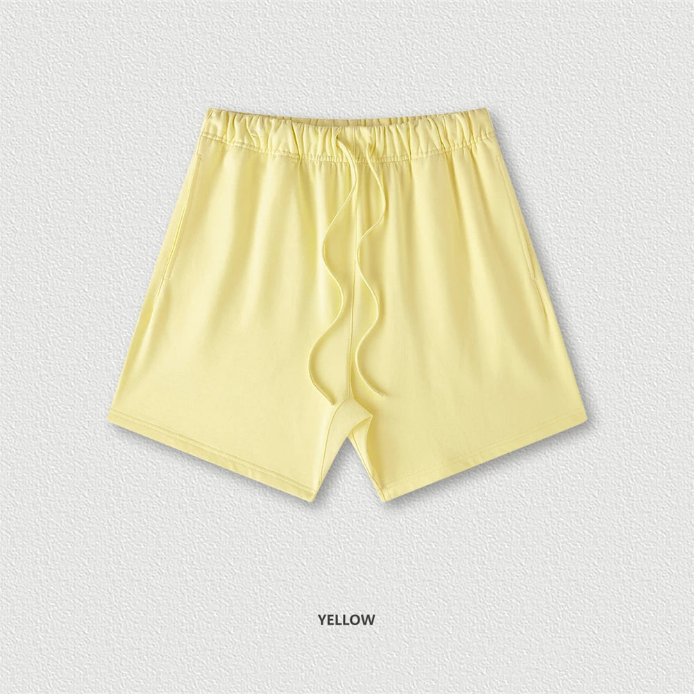 ZODF 2025 Summer Men Heavy Weight 425gsm Cotton Shorts Unisex Women Loose High Street Comfortable Solid Pants Streetwears HY0495