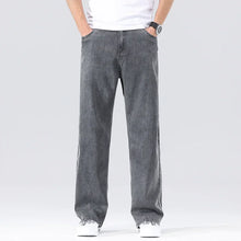 Men's Loose Jeans Summer Fashion Drape Soft Fabric Ultra Thin Pants Wide Legs Ice Silk Lyocell Business Straight Denim Trousers