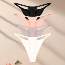 4PcsSet Seamless Ultra-thin Underwear Women Sexy Thin Belt Panties Female High Stretch Thongs Girls Breathable G-String Lingerie