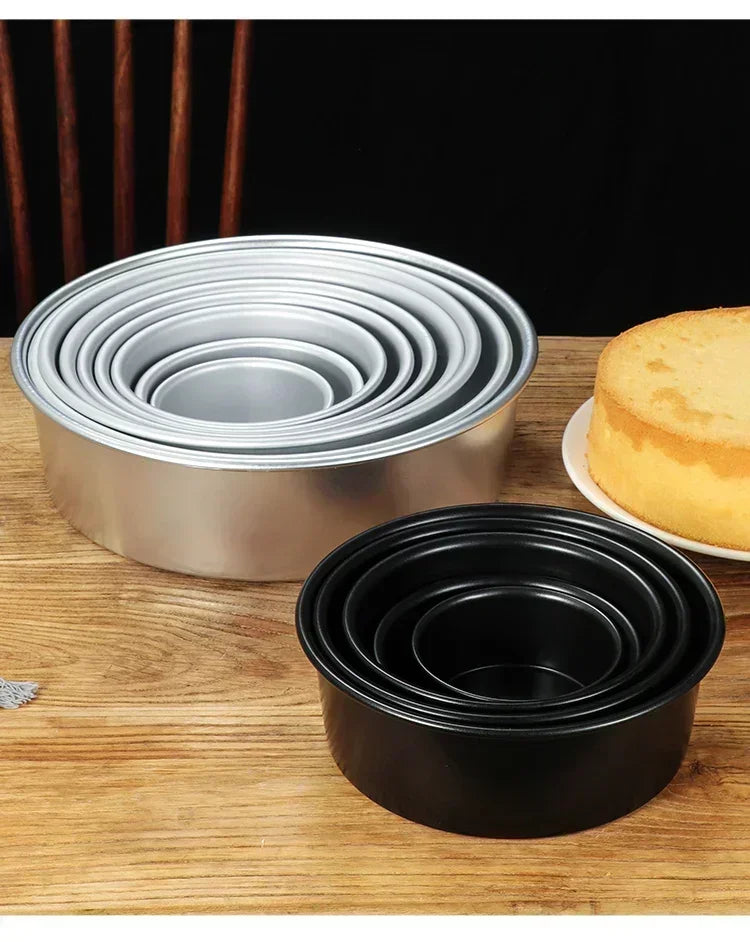 Aluminum Alloy Round Chiffon Cake Pan Solid Bottom Angel Food Oven Cake Bread Mold Baking Tool 6/8 Inch Bake Pan  Baking Sheet