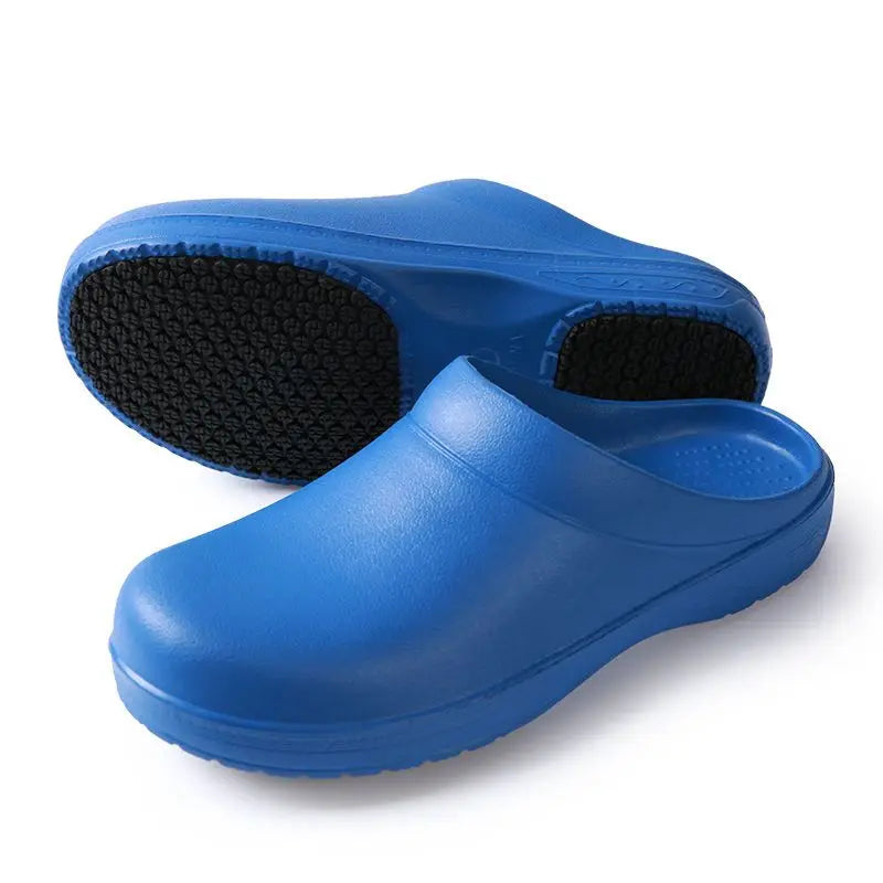 Unisex Non-Slip Eva Sole Shoes - Comfortable Black Work Shoes Suitable for Nurses, Chefs, and Office Use, with Easy Slip-On Design, Tire-Textured Soles for Enhanced Grip, Chef's Clogs, Slip-On Footwear, Durable Slippers, Non-