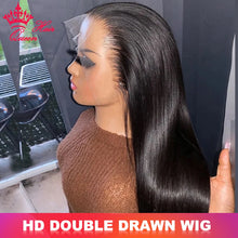 Queen Hair Bone Straight Real HD Lace Double Drawn FULL END Vietnamese Raw Hair Straight Pre Plucked Frontal Closure Wig