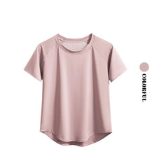 DRUR Yoga Tops Womens Breathable Quick Dry Short Sleeve Tee
