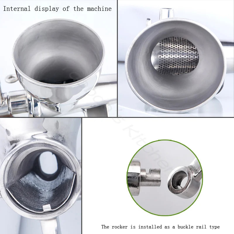 Stainless Steel Manual Juicer Extract Ginger Juice Machine Wheat Grass Juicer Auger Slow Squeezer