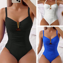 2026 V-neck Shiny Swimwear Women Beach One Piece Swimsuit Mujer Trikini Badpak Maio Biquini Monokini Bikini